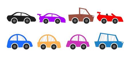 linda coche icono. coche icono para niños. dibujos animados coche icono. plano ilustración de coche. vector