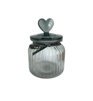 Glass transparent jar for sweet biscuit isolated cutout object, kitchen accessory, dishes for holiday, empty pot for tasty baked dessert, clipping path png