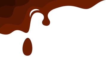 Melted chocolate drip. melted chocolate background. chocolate background for packaging. vector