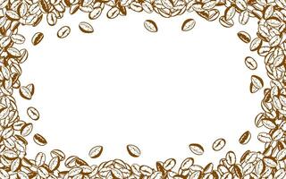 coffee background. Coffee beans in frames, border. Coffee beans background. Coffee Beans Illustration for packaging. vector