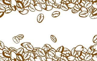 coffee background. Coffee beans in frames, border. Coffee beans background. Coffee Beans Illustration for packaging. vector