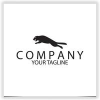 black jaguar logo design template vector