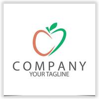 curvy apple logo design template vector