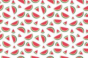 Watermelon Slices Summer Seamless Pattern on White Backdrop for Fabric and Wrapping Paper vector