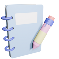 3d livre et stylo png