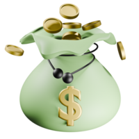 3D Money Bag png