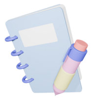 3d Buch und Stift png