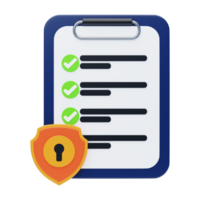 Privacy Policy 3D Icon. Security Policy 3D Icon png