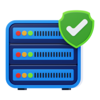 Server Security 3D Icon. Server Protection 3D Icon png