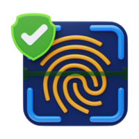 Fingerprint Security 3D Icon. Fingerprint Lock security 3D Icon png