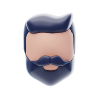 Barber Men 3D Icon. Beard 3D Icon png