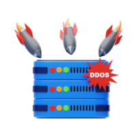 Ddos Attack 3D Icon. Server Attacked 3D Icon png