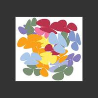 Illustration of a multi-colored flower pattern in a frame vector