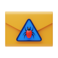 Email virus threat 3d icon. Spam email virus 3d icon png