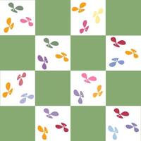 Illustration of a grid pattern of multi-colored flowers, tiles, paper, cloth vector