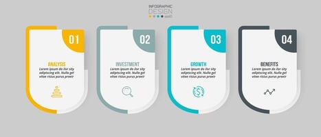 Infographic template business concept with step. vector