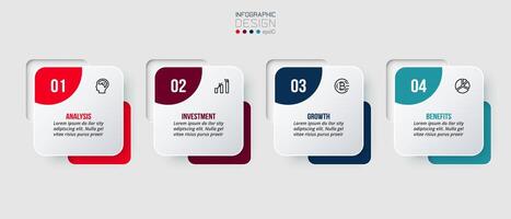 Infographic template business concept with step. vector