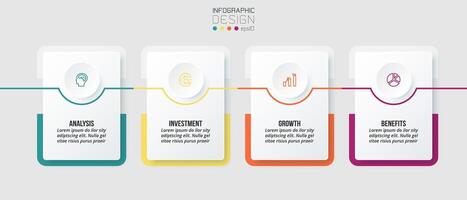 Timeline chart business infographic template. vector