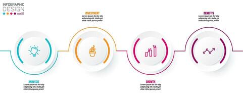 Timeline chart business infographic template. vector