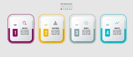 Infographic template business concept with step. vector