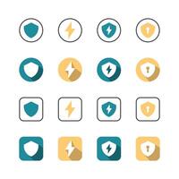 Collection of Icons set, flat colored with shadows. Thin line icons set. Flat illustration vector