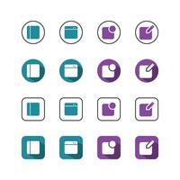 Collection of Icons set, flat colored with shadows. Thin line icons set. Flat illustration vector