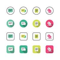 Collection of Icons set, flat colored with shadows. Thin line icons set. Flat illustration vector