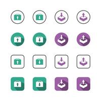 Collection of Icons set, flat colored with shadows. Thin line icons set. Flat illustration vector