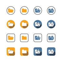 Collection of Icons set, flat colored with shadows. Thin line icons set. Flat illustration vector