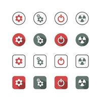 Collection of Icons set, flat colored with shadows. Thin line icons set. Flat illustration vector