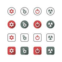 Collection of Icons set, flat colored with shadows. Thin line icons set. Flat illustration vector