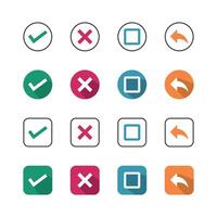 Collection of Icons set, flat colored with shadows. Thin line icons set. Flat illustration vector