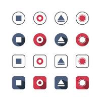 Collection of Icons set, flat colored with shadows. Thin line icons set. Flat illustration vector