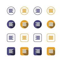 Collection of Icons set, flat colored with shadows. Thin line icons set. Flat illustration vector