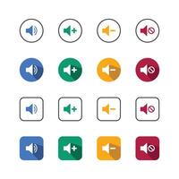 Collection of Icons set, flat colored with shadows. Thin line icons set. vector