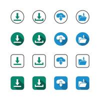 Collection of Icons set, flat colored with shadows. Thin line icons set. Flat illustration vector