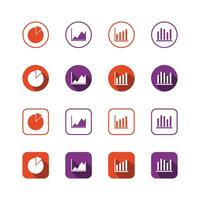 Collection of Icons set, flat colored with shadows. Thin line icons set. Flat illustration vector