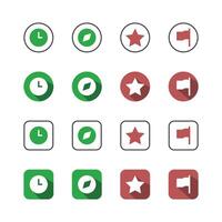 Collection of Icons set, flat colored with shadows. Thin line icons set. Flat illustration vector