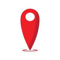 A red pin with a white dot on it has a pink gradient location point vector
