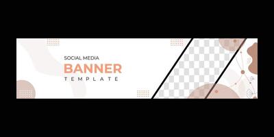 Social media cover banner design with blank image section vector