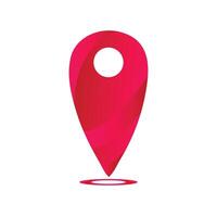 A red pin with a white dot on it has a pink gradient location point vector