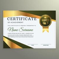 luxury certificate template design in geometric shape style vector