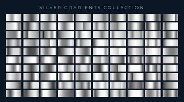 big set of silver or platinum gradients vector