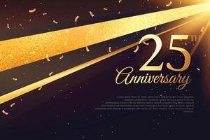 25th anniversary celebration card template vector