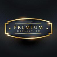 premium collection golden badge and label design vector