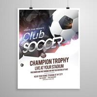 soccer sports brochure flyer design template vector