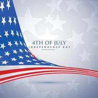 american flag in wave style. 4th of july background vector