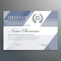 geometric certificate award template design vector