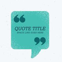 blue chat bubble with quotation mark and space for your text vector