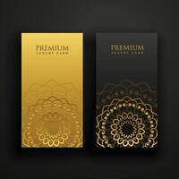 luxury mandala business card design vector
